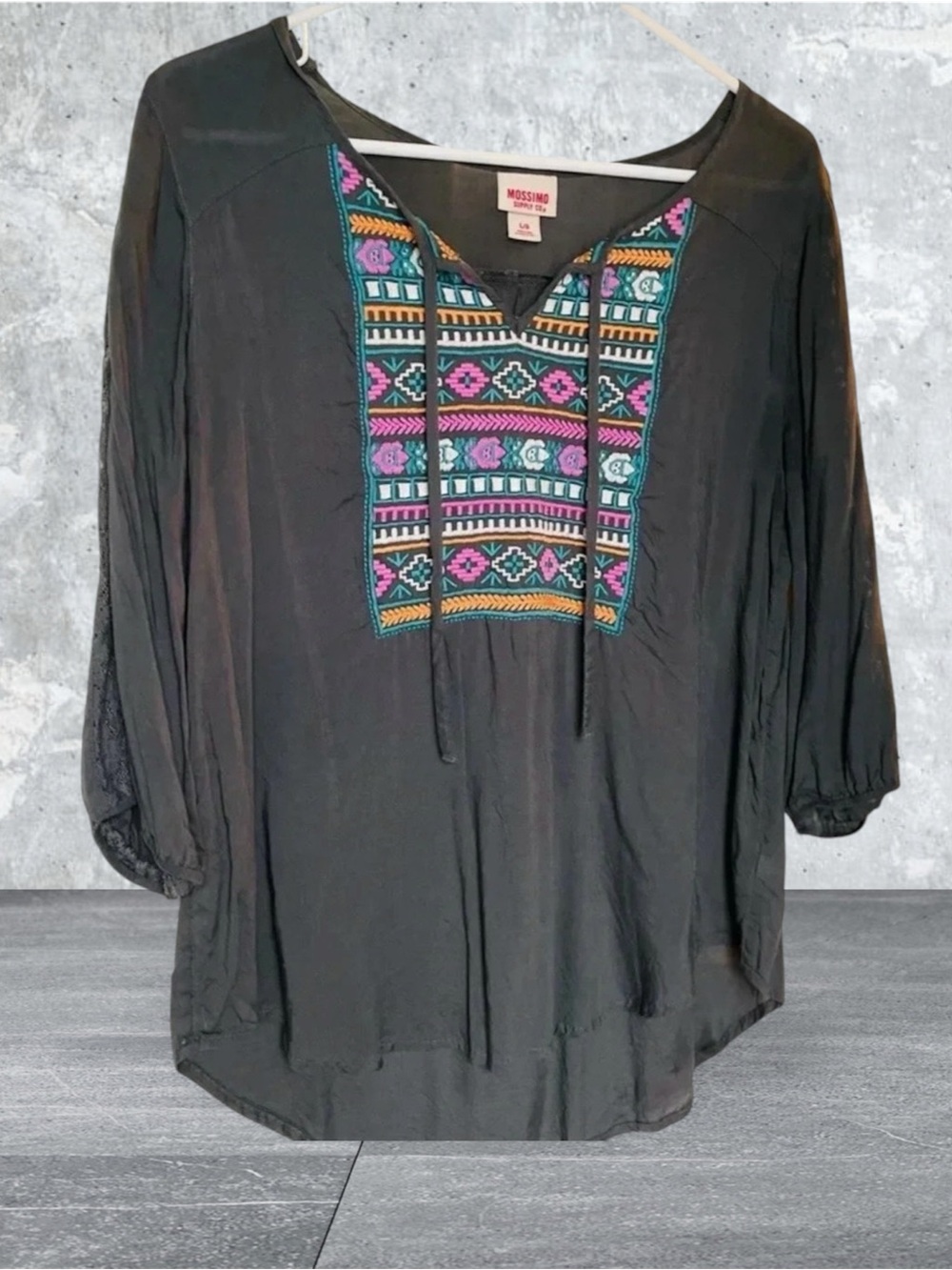 Mossimo Supply Co. Embroidered Peasant Top